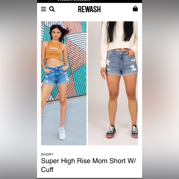 ReWash High Rise Mom Short size 1/25 - Picture 6 of 7